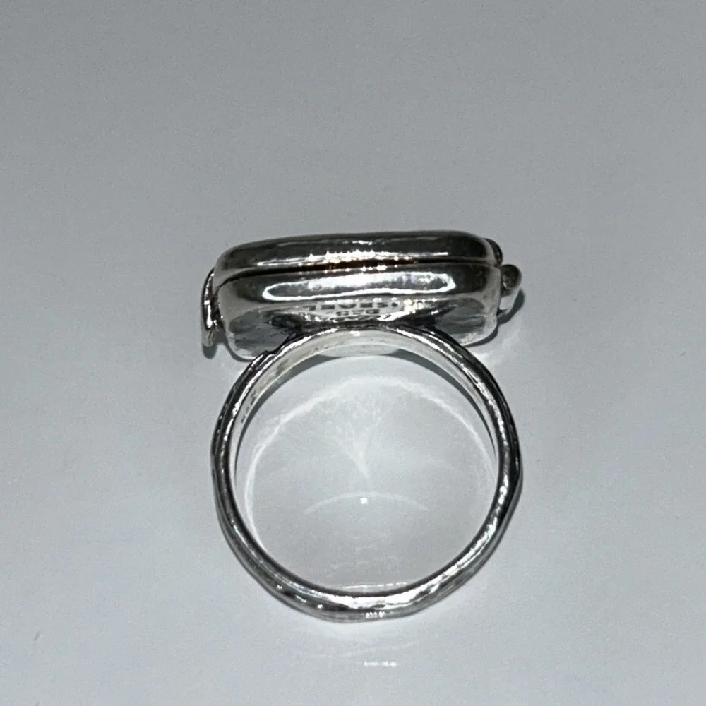 NWT Passage to Israel Sterling Silver Genuine Amethyst Heart Locket Ring